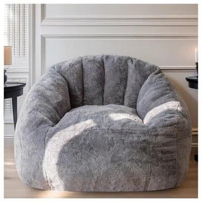 Streamdale Furniture Streamdale Armrest Bean Bag Chair - High-density Foam, Comfortable Sofa For Living Room In Gray