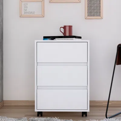 Streamdale Furniture Streamdale Artemisa 3 Drawer Filing Cabinet In White