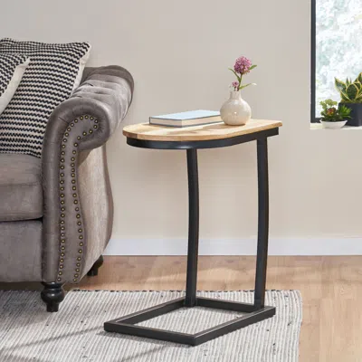 Streamdale Furniture Streamdale Artisan-crafted Mango Wood End Table With Iron Frame