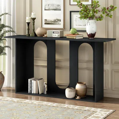 Streamdale Furniture Streamdale Ash Veneer Console Table With Shelf