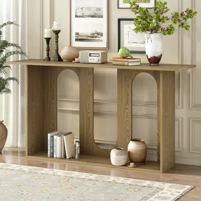 Streamdale Furniture Streamdale Ash Veneer Console Table With Shelf