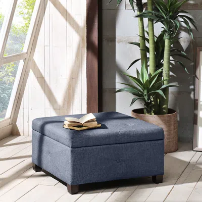 Streamdale Furniture Streamdale Aspen Ottoman For Home Or Office Use In Blue