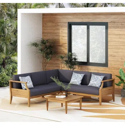 Streamdale Furniture Streamdale Aston 4-piece Sofa Set, Dark Gray