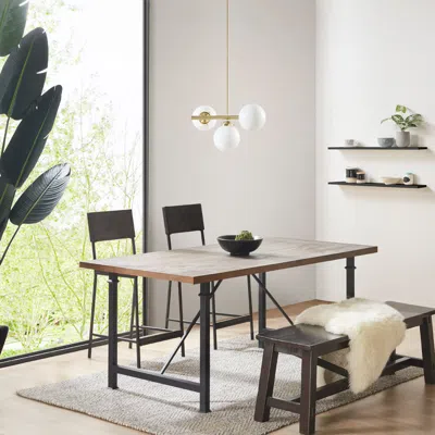 Streamdale Furniture Streamdale Aurelia 3-light Chandelier With Frosted Glass Globe Bulbs