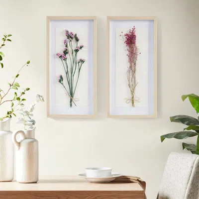 Streamdale Furniture Streamdale Avant Garden Dried Flower 2-piece Shadow Box Wall Decor Set