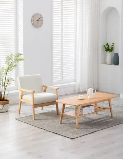 Streamdale Furniture Streamdale Bahamas Coffee Table And Beige Chair Set