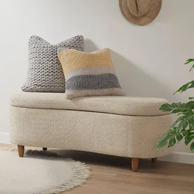 Streamdale Furniture Streamdale Bailey Boucle Flip Top Storage Bench