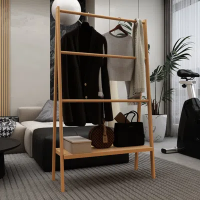 Streamdale Furniture Streamdale Bamboo Ladder Towel Rack With Storage Shelf