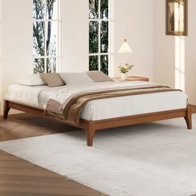 Streamdale Furniture Streamdale Bamboo Platform Bed Frame With Slat Support