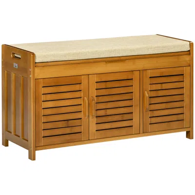Streamdale Furniture Streamdale Bamboo Shoe Bench With Hidden Storage
