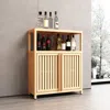 Streamdale Furniture Streamdale Bamboo Storage Cabinet For Bathroom And Living Room