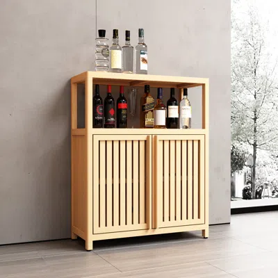 Streamdale Furniture Streamdale Bamboo Storage Cabinet For Bathroom And Living Room