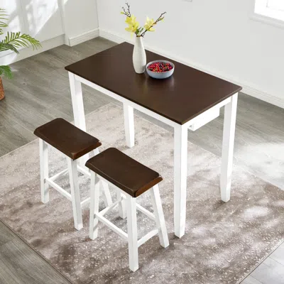 Streamdale Furniture Streamdale Bar Table And Chairs Set, 4 Piece Dining Set, Industrial Breakfast Table Set