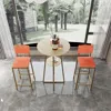 Streamdale Furniture Streamdale Bar Table Set: Gold Frame, Cushioned Seats & Storage