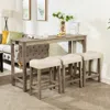 Streamdale Furniture Streamdale Bar Table Set With 3 Stools & Power Outlet - Brown
