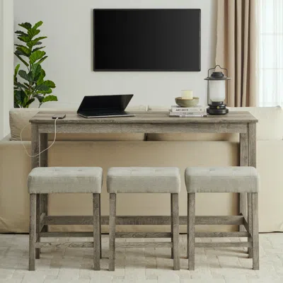 Streamdale Furniture Streamdale Bar Table Set With Outlets & Stools