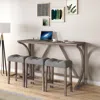 Streamdale Furniture Streamdale Bar Table Set With Power Outlet, 4 Piece Industrial Dining Set