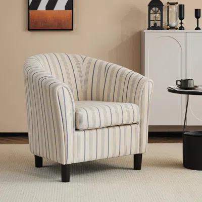 Streamdale Furniture Streamdale Barrel Fabric Striped Barrel Chair
