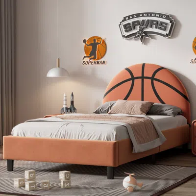 Streamdale Furniture Streamdale Basketball Design Upholstered Twin Platform Bed Sport Style Bed