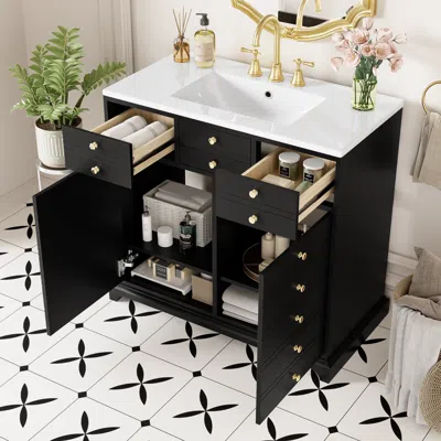 Streamdale Furniture Streamdale Bathroom Vanity Set (36") With Sink And Soft-close Storage
