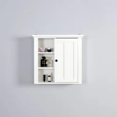 Streamdale Furniture Streamdale Bathroom Wooden Wall Cabinet With A Door 20.86x5.71 X 20 Inch In White