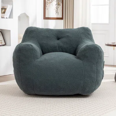 Streamdale Furniture Streamdale Bean Bag Sofa Chair With Armrests, High-density Foam, Comfy For Living Room/bedroom In Gray