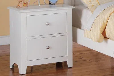 Streamdale Furniture Streamdale Bedroom Bed Side Table 1x Nightstand White Color Wooden 2 Drawers