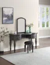 Streamdale Furniture Streamdale Bedroom Classic Vanity Set Wooden Carved Mirror Stool Drawers