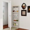 Streamdale Furniture Streamdale Behind The Door 69" Bookcase - Narrow Storage Cabinet - Antique White In White