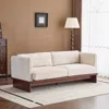 Streamdale Furniture Streamdale Beige 77" Modern Boucle 3-seater Sofa With Solid Wood Base