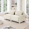 Streamdale Furniture Streamdale Beige Chenille 2-seater Sofa With Lumbar Pillows