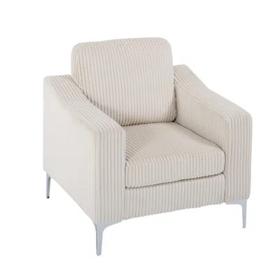 Streamdale Furniture Streamdale Beige Corduroy Convertible Sectional Sofa