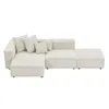 Streamdale Furniture Streamdale Beige Corduroy Modular Sectional Sofa Set