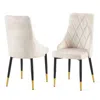 Streamdale Furniture Streamdale Beige Dining Chairs Set Of 2 Living Room Chair Modern Kitchen Armless Side Chair In Neutral