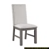 Streamdale Furniture Streamdale Beige Fabric Upholstered Dining Chairs With Gray Wood Frame