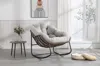 Streamdale Furniture Streamdale Beige Outdoor Rattan Rocking Chair With Padded Cushion