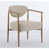 Streamdale Furniture Streamdale Beige Pu Dining/living/bedroom Chair With Foam Seat/back, Metal Frame, Wood Grain Visual.