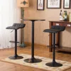 Streamdale Furniture Streamdale Belham Black Round Metal Bar Table With 2 Swivel Bonded Leather Adj Stools