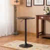 Streamdale Furniture Streamdale Belham Black Round Top Adjustable Height With Black Leg And Base Metal Bar Table