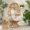Streamdale Furniture Streamdale Berkshire Outdoor Swivel Egg Chair With Water-resistant Cushion