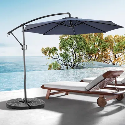 Streamdale Furniture Streamdale Best Choice Products 10ft Offset Patio Umbrella - Navy Blue