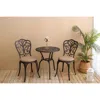 Streamdale Furniture Streamdale 3-piece Set Of All-weather Cast Aluminum Dining Furniture Set With Black Frame