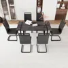 Streamdale Furniture Streamdale Black 59" Mdf Dining Table Set With Armless Chairs (6 Pcs)