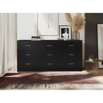 Streamdale Furniture Streamdale Black 9-drawer Bedroom Dresser: Ample Storage, Sturdy