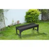 Streamdale Furniture Streamdale Black, Backless Hdpe Adirondack Bench, Wood Texture, All-weather, Uv Protected