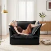 Streamdale Furniture Streamdale Black Chenille Slipcovered Armchair With Large Pillows
