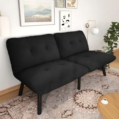 Streamdale Furniture Streamdale Black Convertible Folding Modern Sofa Bed
