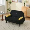 Streamdale Furniture Streamdale Black Corduroy Loveseat Sleeper Sofa With Storage & Usb