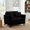 Streamdale Furniture Streamdale Black Corduroy Tufted Accent Chair