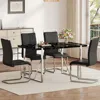 Streamdale Furniture Streamdale Black Dining Table And 4 Pu Cushion Chairs